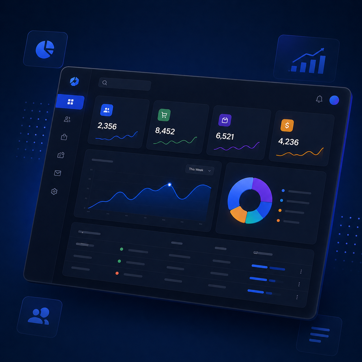 Admin dashboards service preview